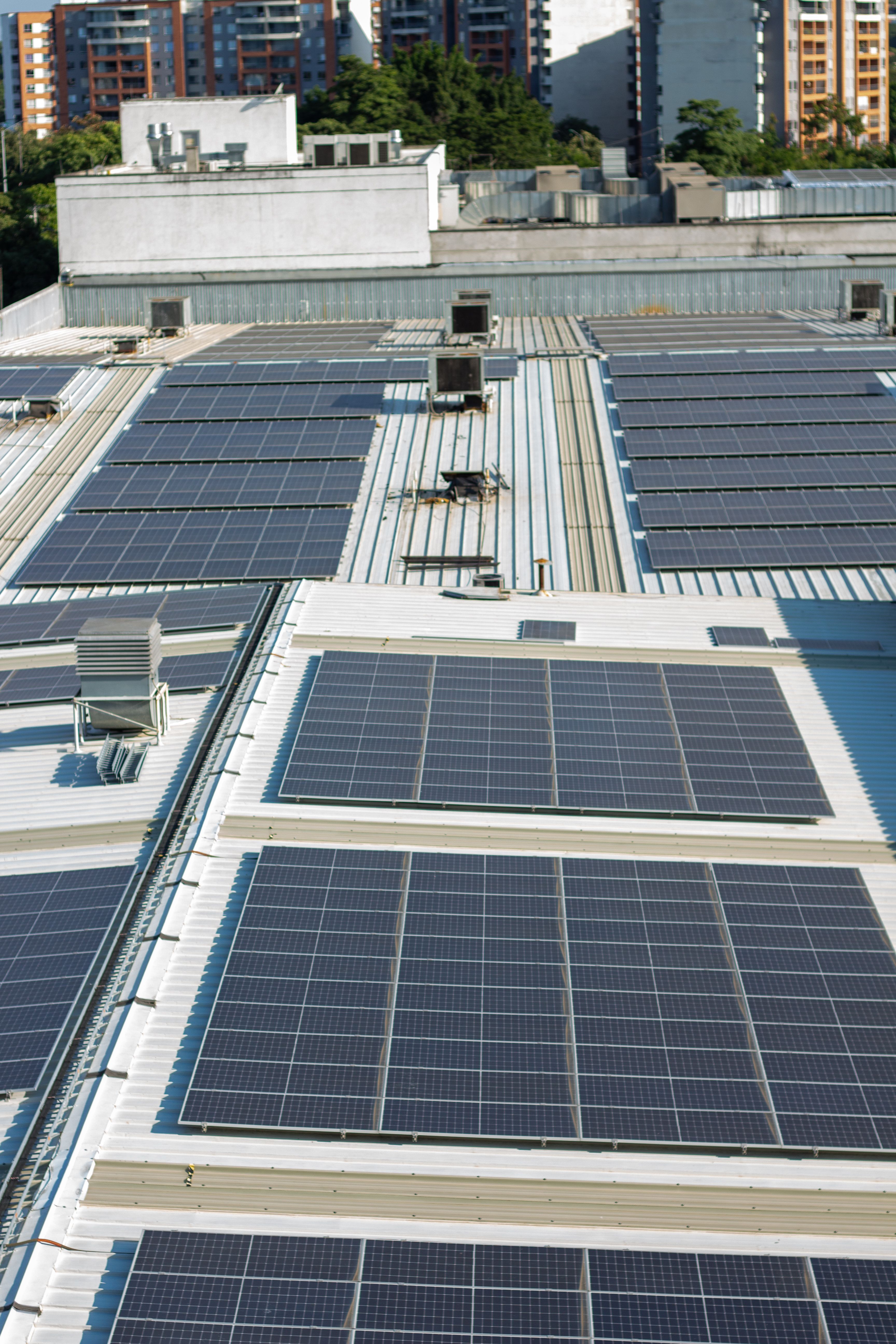 Solar panels installed on a rooftop